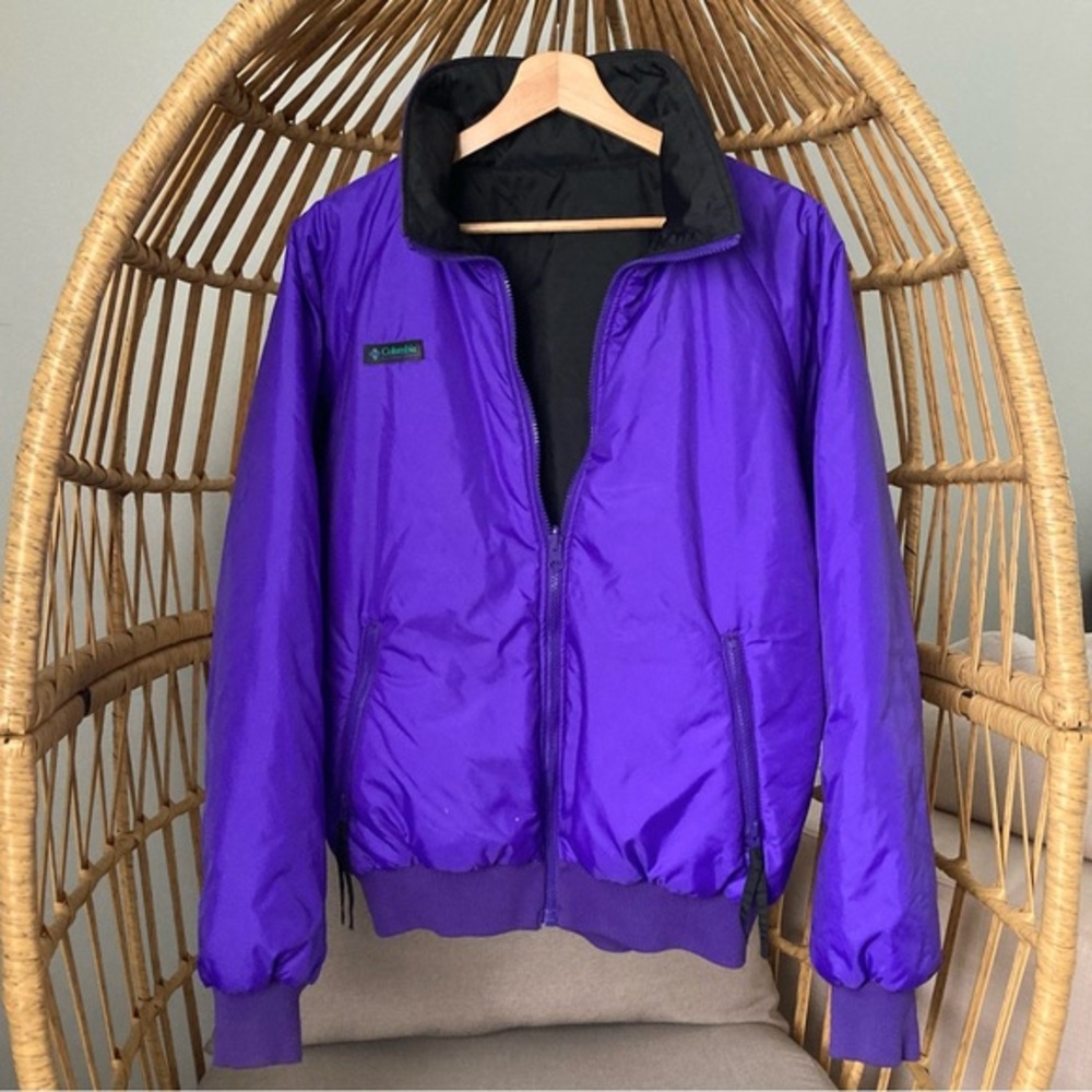 Vintage Columbia Reversible Puffer Jacket Purple / Black Men’s M 90s Y2K Unisex